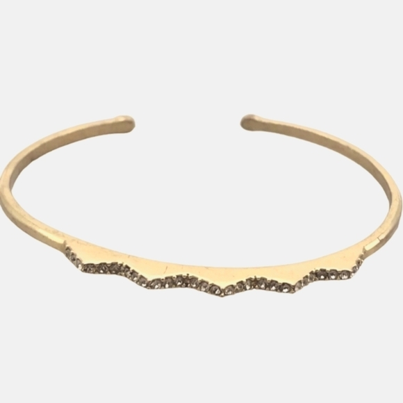 Stella and Dot Gold Cuff Bracelet with Rhinestones - Picture 1 of 5